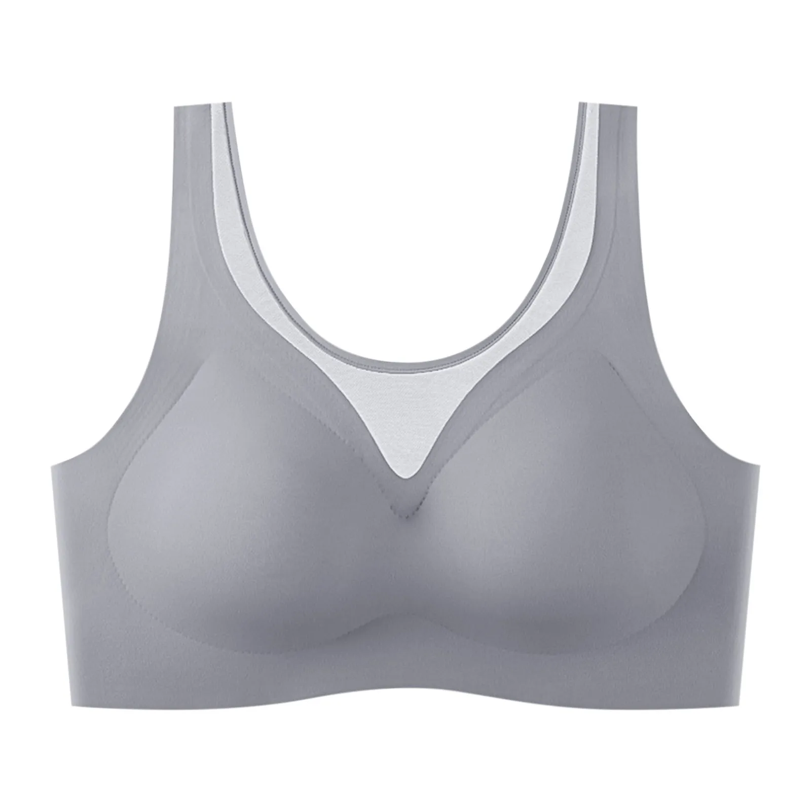 

Women's Front Side Buckle Lace Edge Without Steel Ring Movement Seamless Gathering Adjustment Yoga Sleep Large Bra