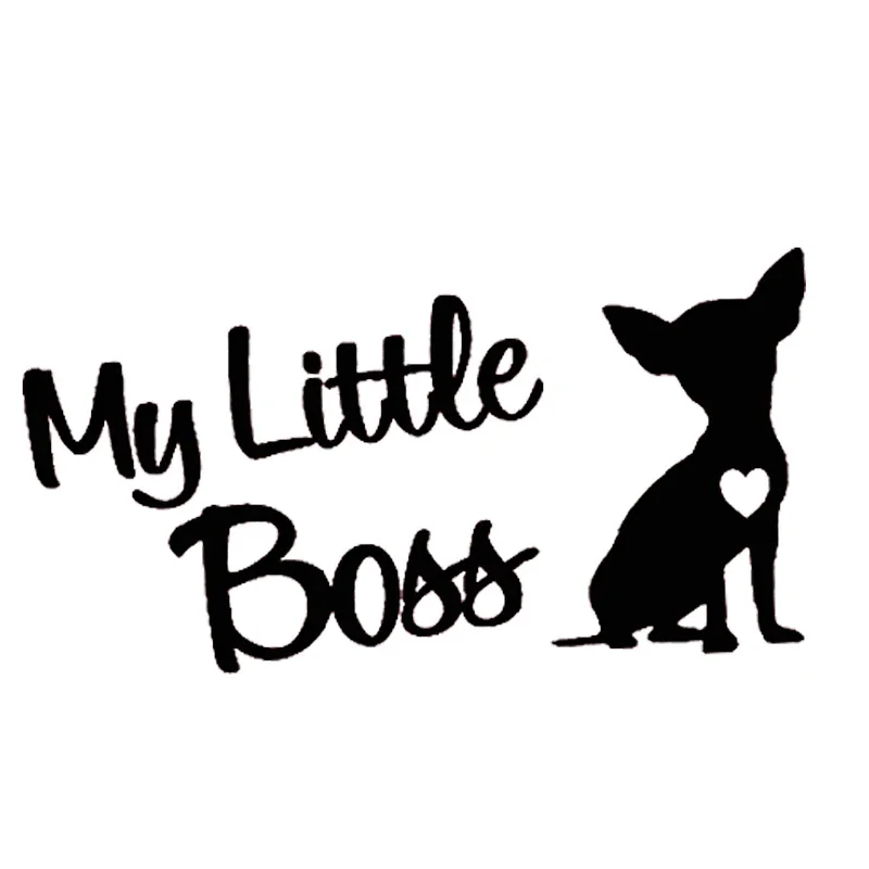 

Car Sticker My Little Boss Chihuahua Dog for Truck Van Laptop Automobiles Exterior Accessories Vinyl Waterproof Decal 19cm*10cm