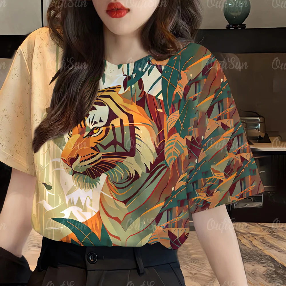 Animal Printing Women O-Neck High-Quality T-Shirts Casual Summer Pullover Loose Short Sleeves Fashion Oversized Tee Shirt 2024
Animal Printing Women O-Neck High-Quality T-Shirts Casual Summer Pullover Loose Short Sleeves Fashion Oversized Tee Shirt 2024