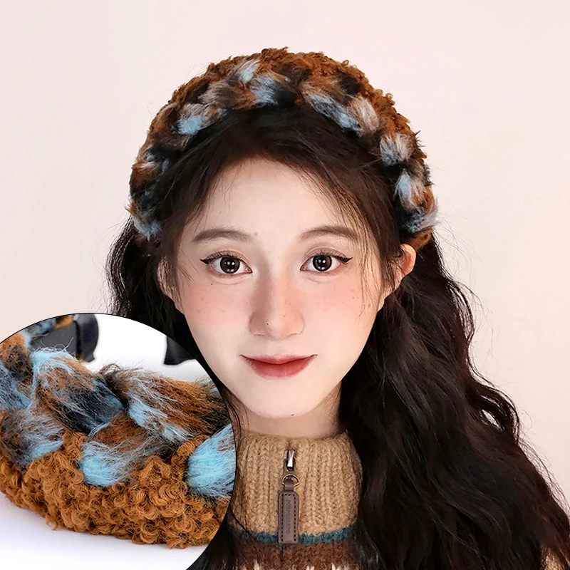 Vintage Plush Knotted Hair Hoop For Woman Boho Color Block Widen Hairbands Soft Thicken Winter Headband Hair Accessories
Vintage Plush Knotted Hair Hoop For Woman Boho Color Block Widen Hairbands Soft Thicken Winter Headband Hair Accessories