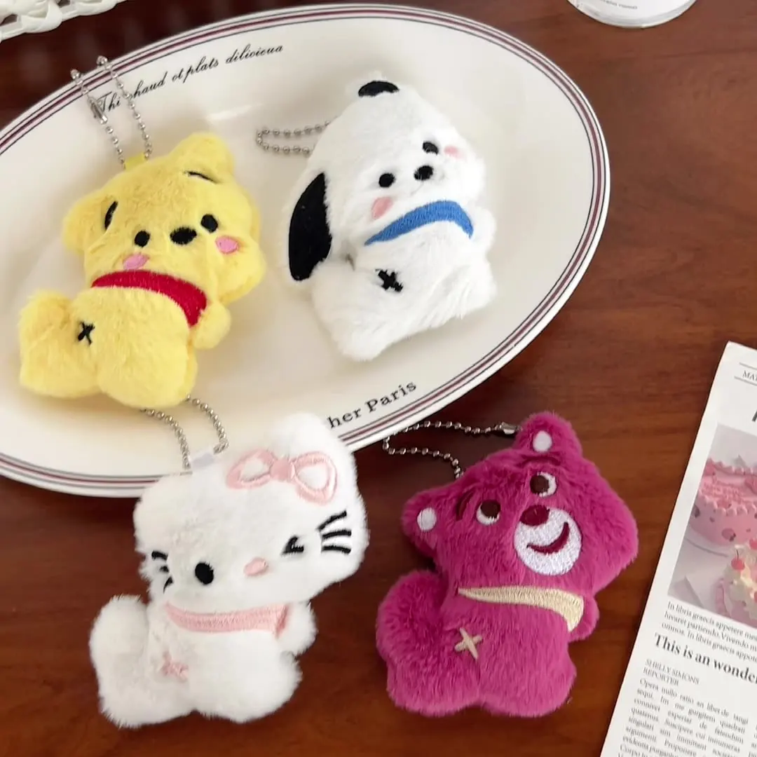 

Sanrio Hello Kitty 10cm Plush Toy Keychain Kawaii Cute Kuromi Cinnamoroll Pochacco Plush Doll Gift Melody for Friends Childrens