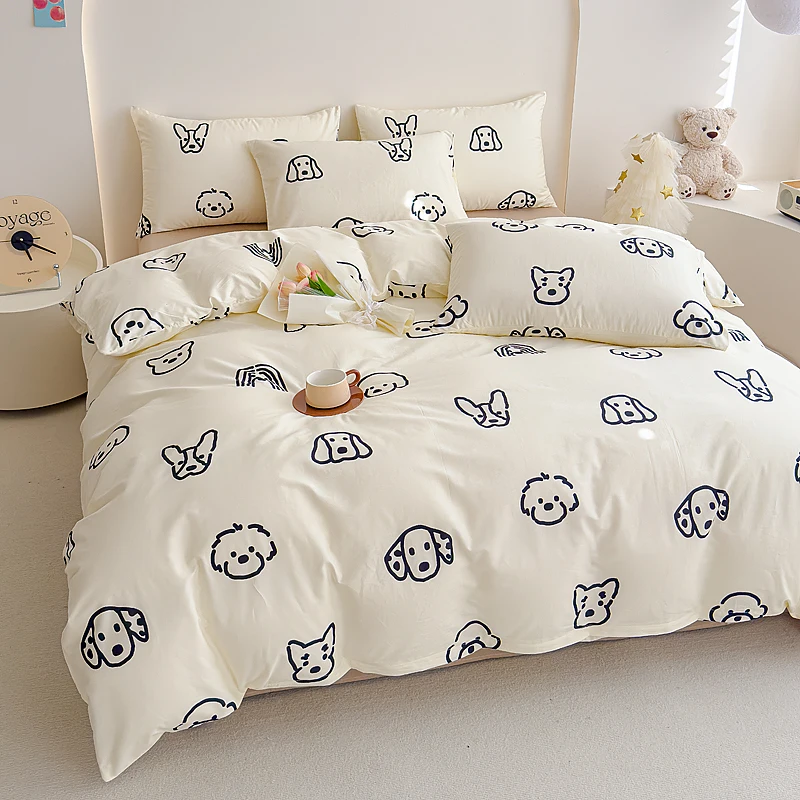 

Bonenjoy Bed Sheet Set 100% Cotton Bedclothes Cartoon Style Bedding Home Adults Kids Duvet Cover Pillowcase and Bedsheet 이불세트