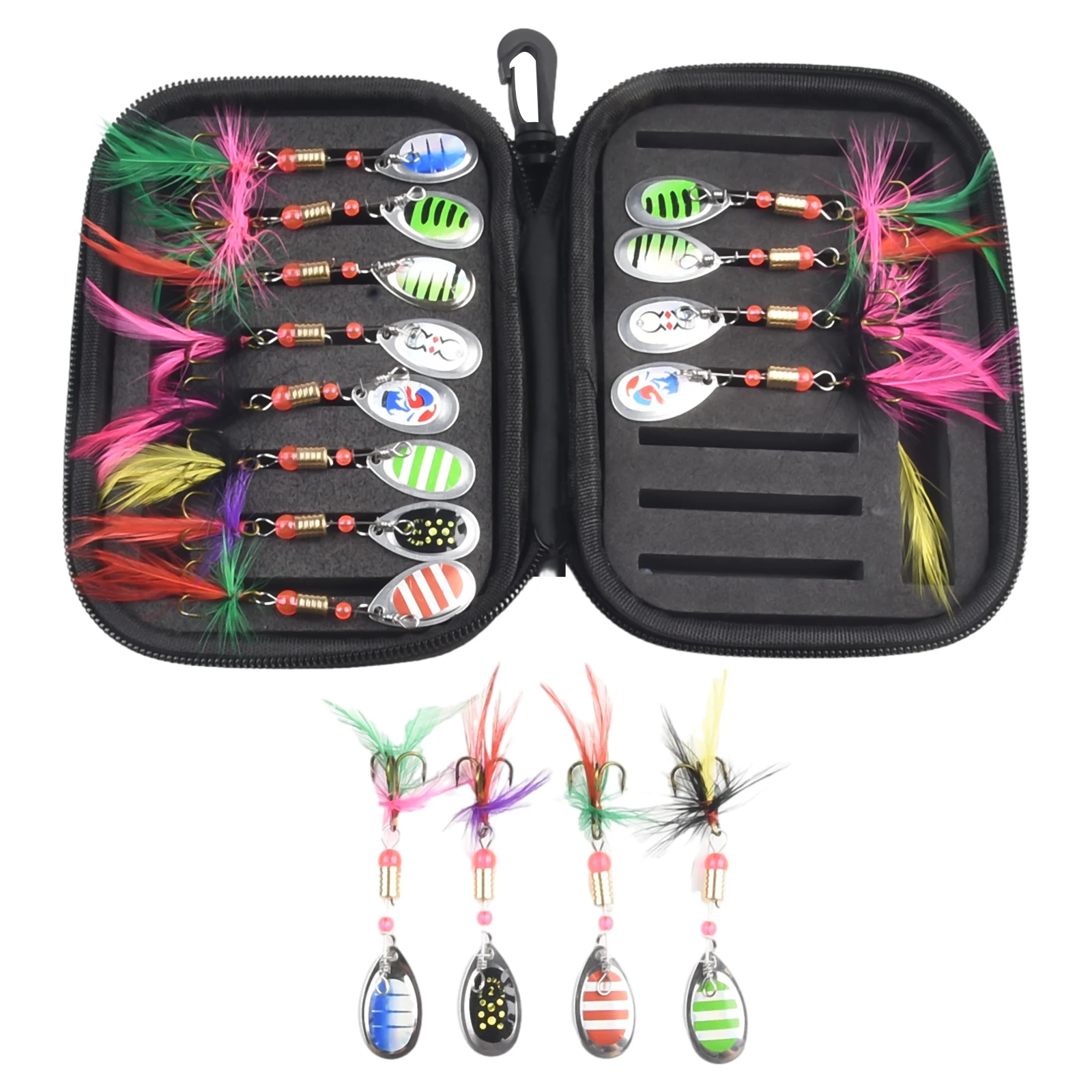 Reversible Metal Spoon Lures Practical Set With EVA Cushioning 16pcs Baits And Waterproof Bag Reversible Fishing Accessories
Reversible Metal Spoon Lures Practical Set With EVA Cushioning 16pcs Baits And Waterproof Bag Reversible Fishing Accessories