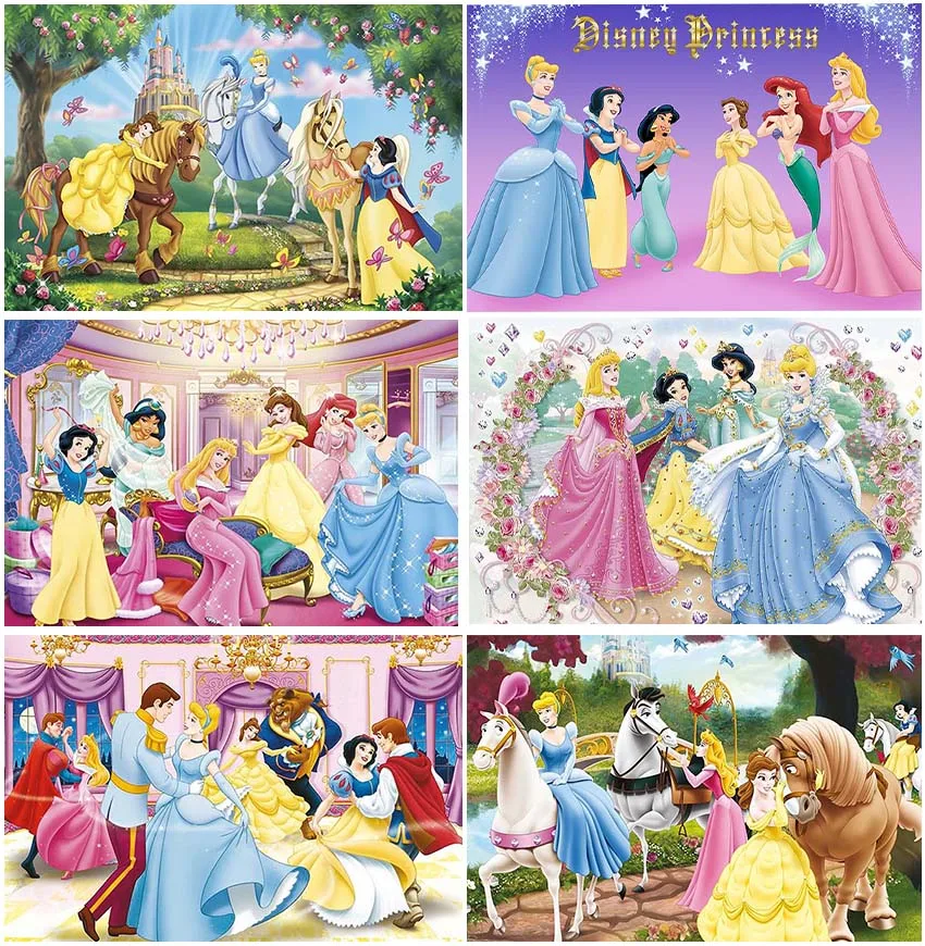 

Disney Princess Backgrounds Photography Girls Birthday Party Decoration Wedding Baby Portrait Custom Backdrops Banner Photocall