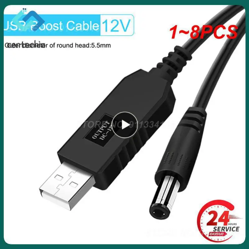 

1 ~ 8 шт. кабель питания от USB к DC, от 5 В до 12 В, усилитель преобразователь, 8 адаптеров, USB к DC разъему, зарядный кабель для Wi-Fi маршрутизатора, мини-вентилятора