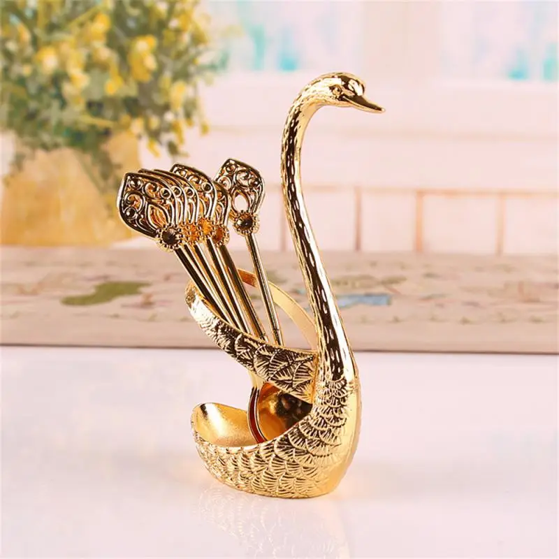 Stainless Steel Creative Dinnerware Set Decorative Swan Base Holder with 6 Spoons for Coffee Fruit Dessert Stirring Mixing
Stainless Steel Creative Dinnerware Set Decorative Swan Base Holder with 6 Spoons for Coffee Fruit Dessert Stirring Mixing