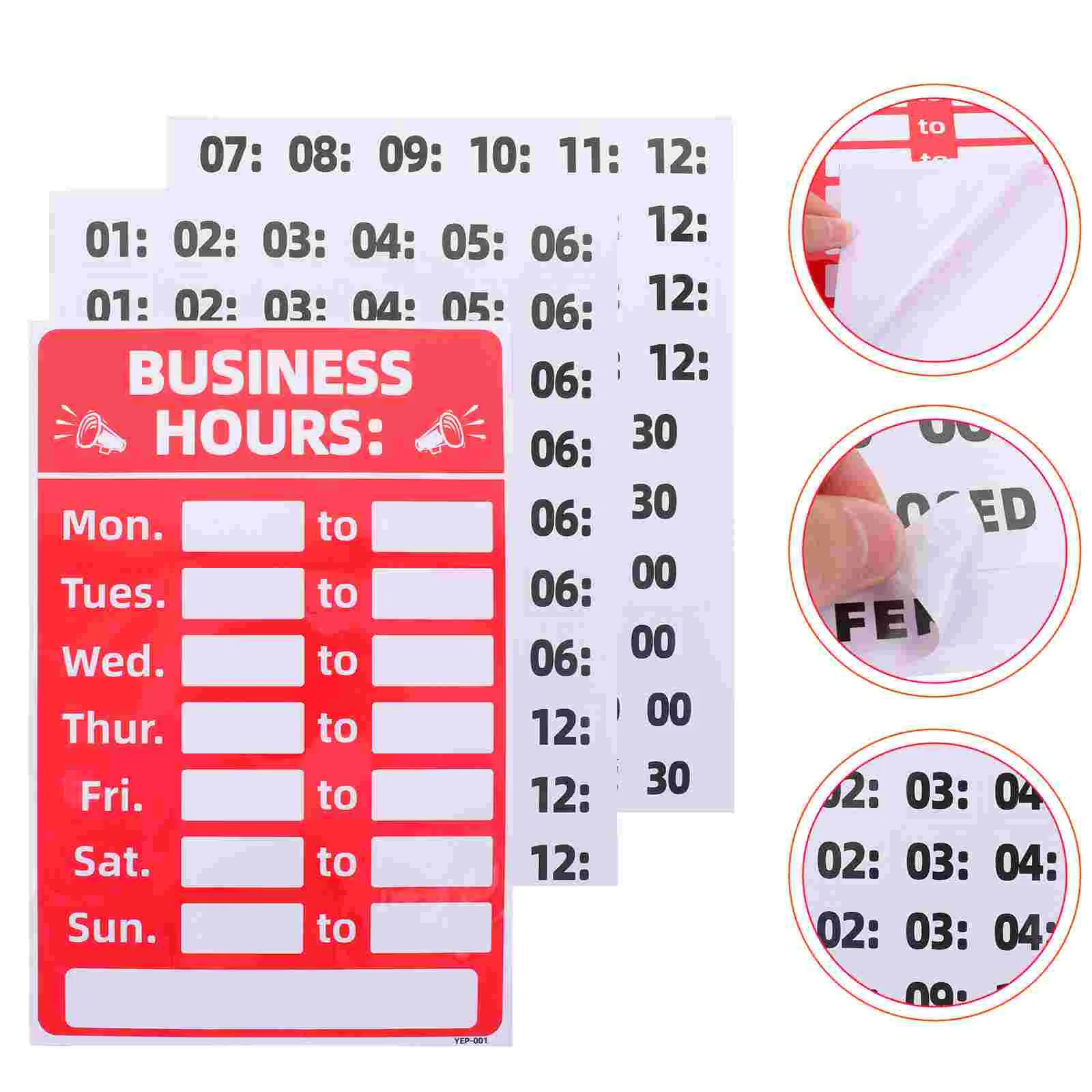 Business Sign Opening Signs Labels Adhesive Hour for with Hours Shop and Closed Changeable Store Bank Tag
Business Sign Opening Signs Labels Adhesive Hour for with Hours Shop and Closed Changeable Store Bank Tag