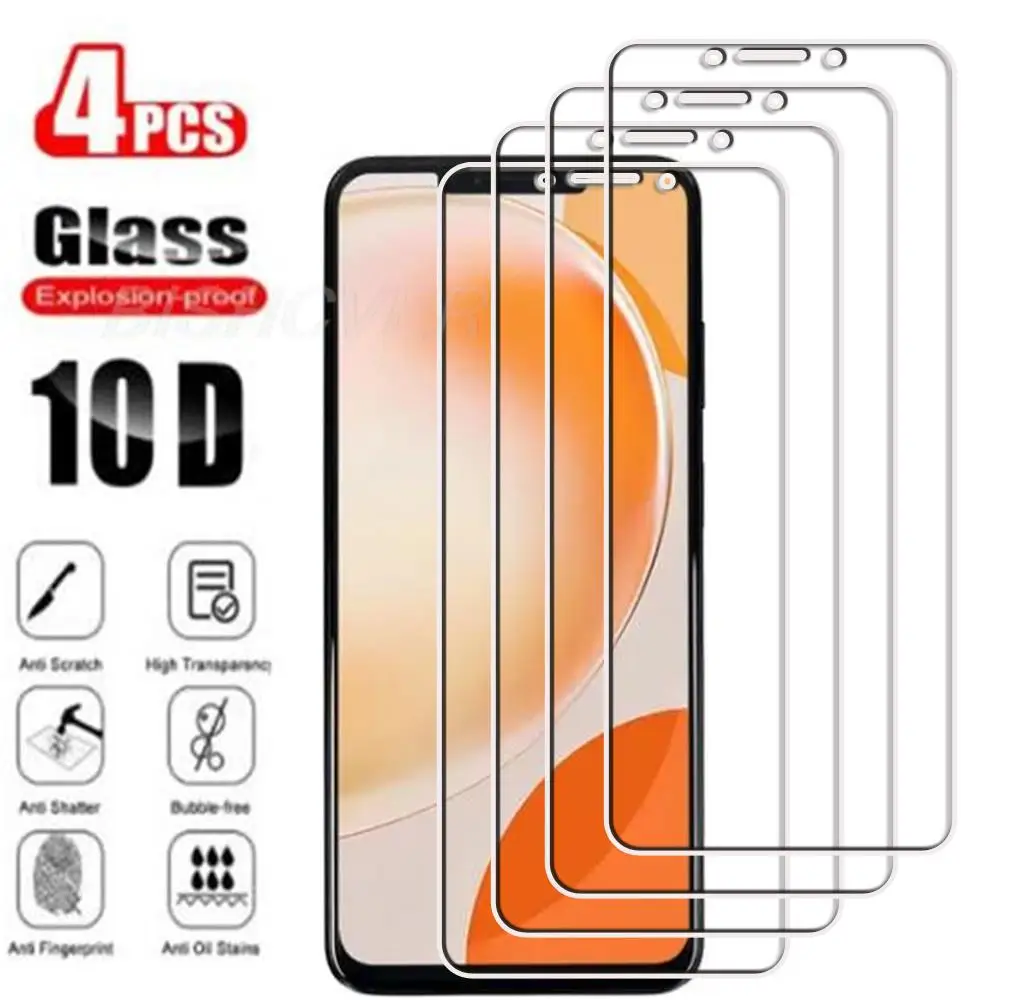 

4Pcs Tempered Glass FOR Huawei Nova Y91 6.95"NovaY91 Y 91 Enjoy 60X STG-LX1, STG-LX2 Screen Protector Protective Glass Film 9H