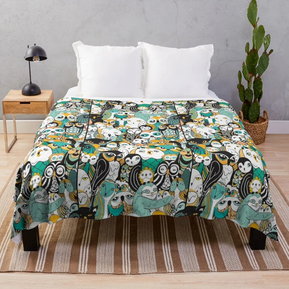 138 Owls, A Cat & A Sloth Throw Blanket comforter blanket Blanket for sofa 
138 Owls, A Cat & A Sloth Throw Blanket comforter blanket Blanket for sofa