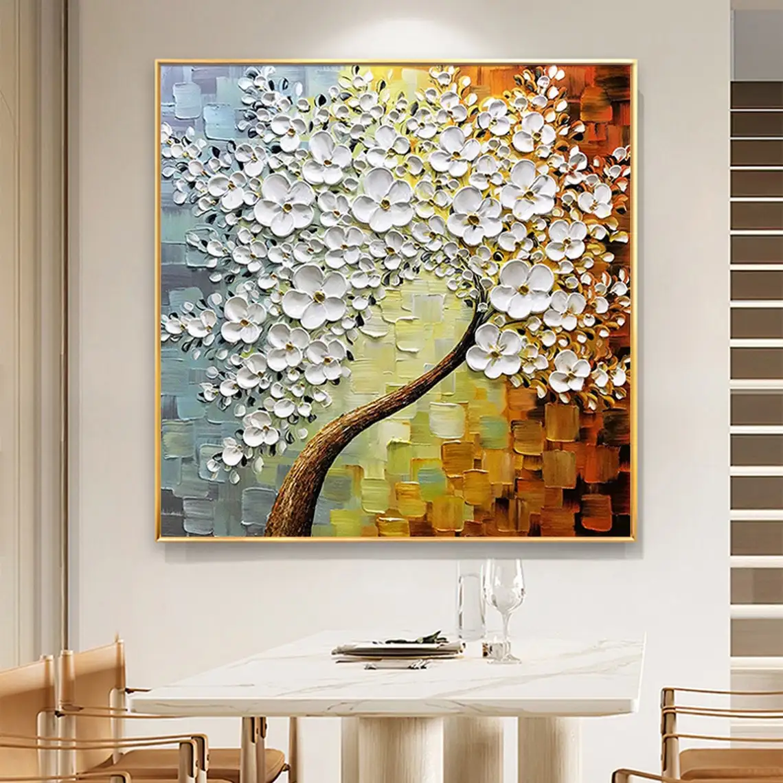 White Cherry Flower Hand Painted Oil Painting Large Abstract Texture Floral Landscape Canvas Painting Modern Wall Art Home Decor
White Cherry Flower Hand Painted Oil Painting Large Abstract Texture Floral Landscape Canvas Painting Modern Wall Art Home Decor