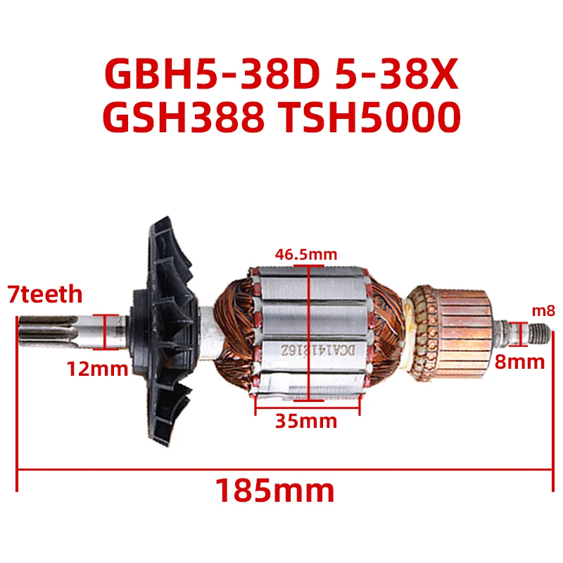 AC220-240V арматура ротор якорь аксессуары для Bosch GBH5-38D GBH5-38X GSH388 TSH5000 электрический молоток кирка якорь замена
AC220-240V арматура ротор якорь аксессуары для Bosch GBH5-38D GBH5-38X GSH388 TSH5000 электрический молоток кирка якорь замена