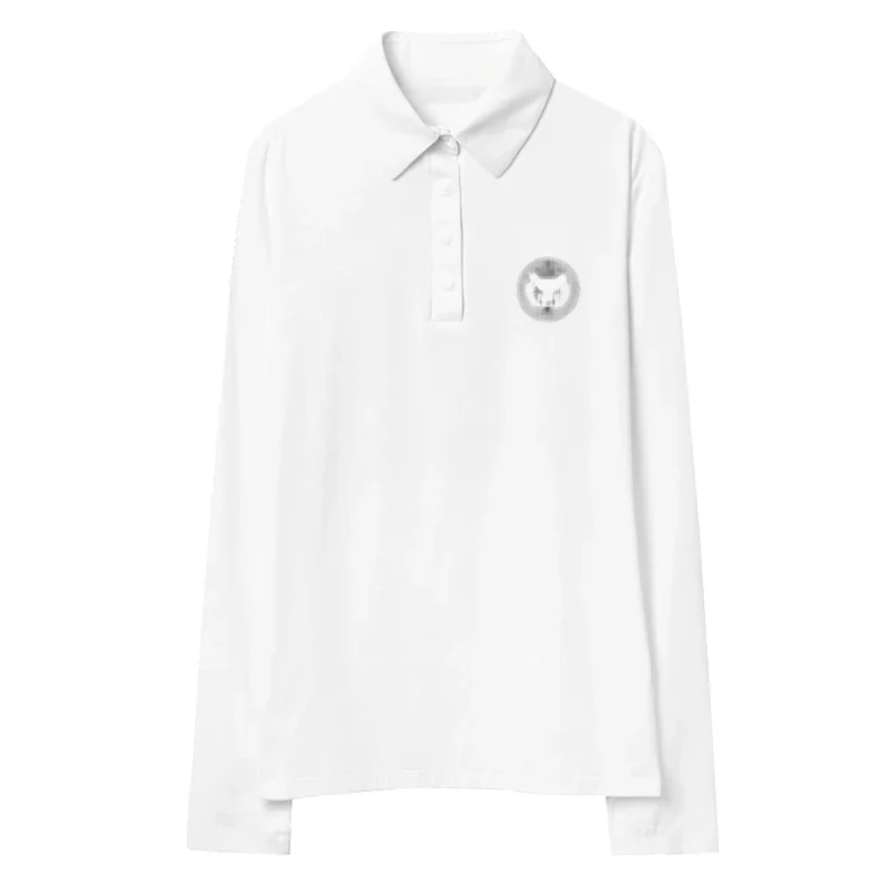

Костюм для гольфа из Южной Кореи, Женская Осенняя спортивная рубашка для гольфа с длинным рукавом, свитер с круглым вырезом и надписью