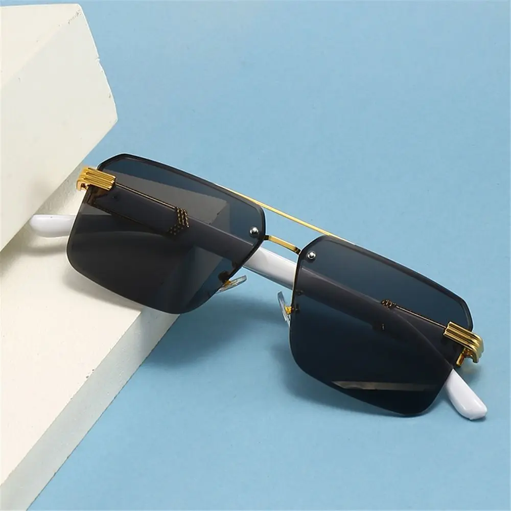 

Square Rimless Sunglasses for Men Retro Vintage UV400 Frameless Sun Glasses Gradient Shades for Women