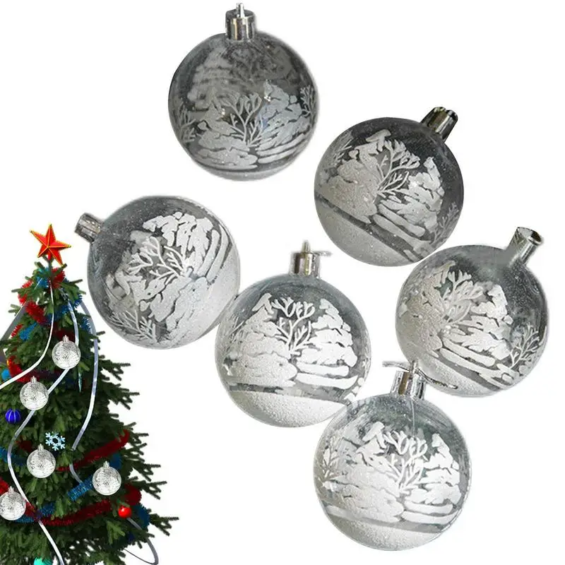 

Clear Christmas Ball Ornaments 6Pcs Transparent Fillable Christmas Balls Christmas Party Decorations Painted Christmas Tree