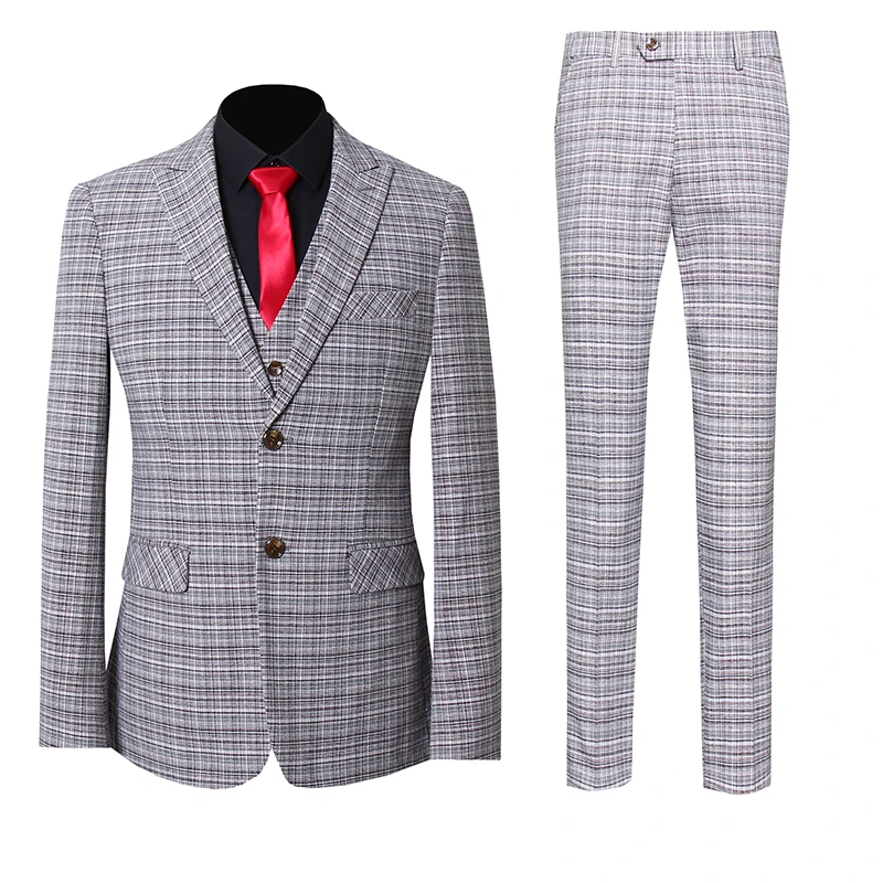 High quality plus size S-5XL (suit +vest+ trousers) British style business casual party work men's slim suit 3-piece suit 2022 
High quality plus size S-5XL (suit +vest+ trousers) British style business casual party work men's slim suit 3-piece suit 2022