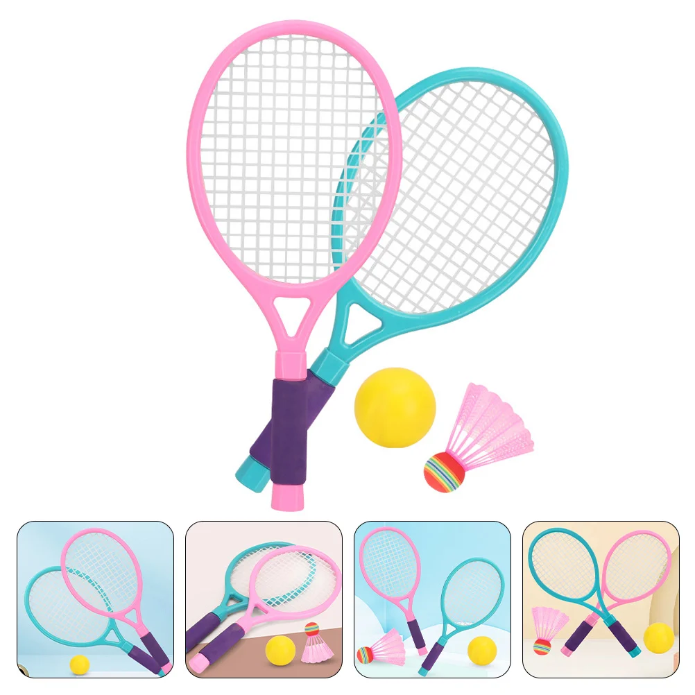 

Toy Badminton Racket Children Portable with Balls Plastic Tennis Bracket Sports Rackets Parent-child