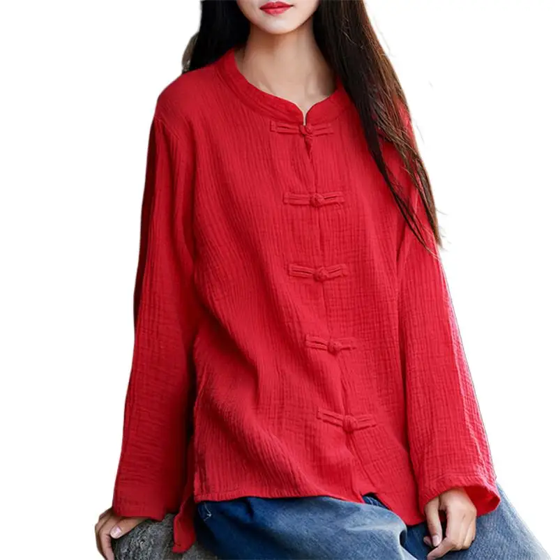 Summer Vintage New Fashion Women O-neck Shirt Long Sleeves Thin Cotton Short Cardigan Loose Blouses Button Ladies Tops black
Summer Vintage New Fashion Women O-neck Shirt Long Sleeves Thin Cotton Short Cardigan Loose Blouses Button Ladies Tops black