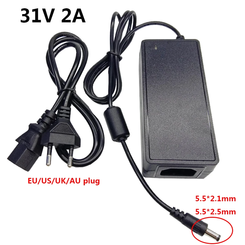 

31V 2A Universal AC DC Power Adapter Supply 110V 220V To 31 V Adaptador 31 Volt Switching Adaptor 5.5x2.5mm 31V2A 5.5*2.5mm