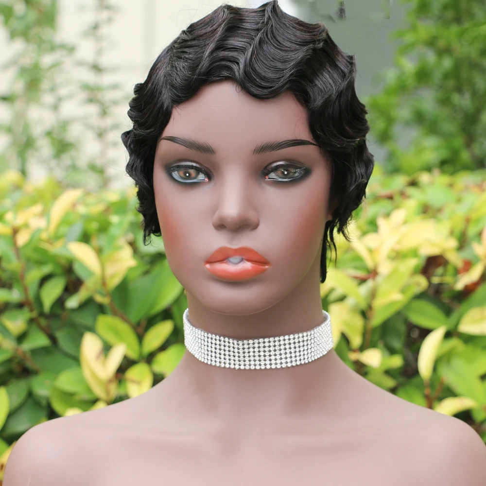 Suttie Short Finger Wavy Wig Curly Black Cute Wig Real Retro African Black Wigs for Women Mommy Wig Is Looks Natural
Suttie Short Finger Wavy Wig Curly Black Cute Wig Real Retro African Black Wigs for Women Mommy Wig Is Looks Natural