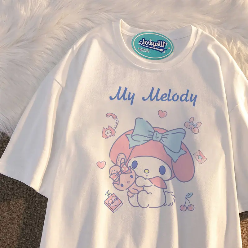 Kawaii Sanrio симпатичная мультяшная моя мелодия футболка Летняя свободная парная сестра принт Повседневный короткий рукав подарки для девочек
Kawaii Sanrio симпатичная мультяшная моя мелодия футболка Летняя свободная парная сестра принт Повседневный короткий рукав подарки для девочек