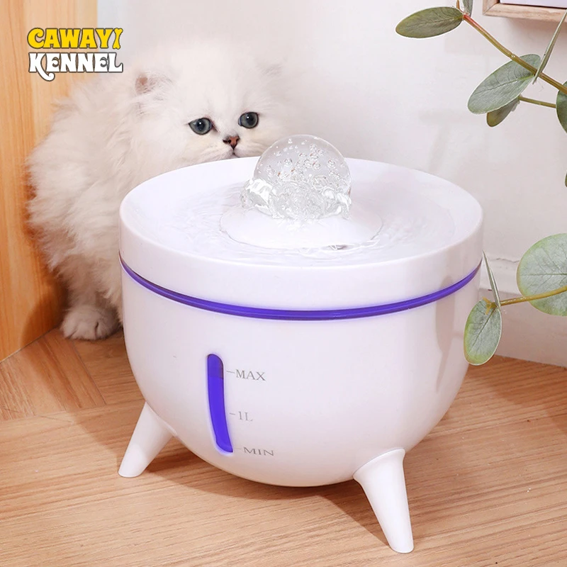 

CAWAYI KENNEL 1.8L Automatic Cat Water Fountain Filter USB Electric Mute Cat Drink Bowl Pet Dispenser Drinker Cats Water Filter