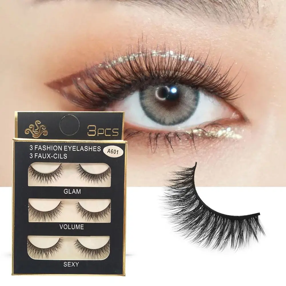 False Eyelashes 3 Pairs Natural Soft Eye Lashes Kit Tweezer Makeup Faux and Lashes Mink Handmade Glue with R1W2
False Eyelashes 3 Pairs Natural Soft Eye Lashes Kit Tweezer Makeup Faux and Lashes Mink Handmade Glue with R1W2