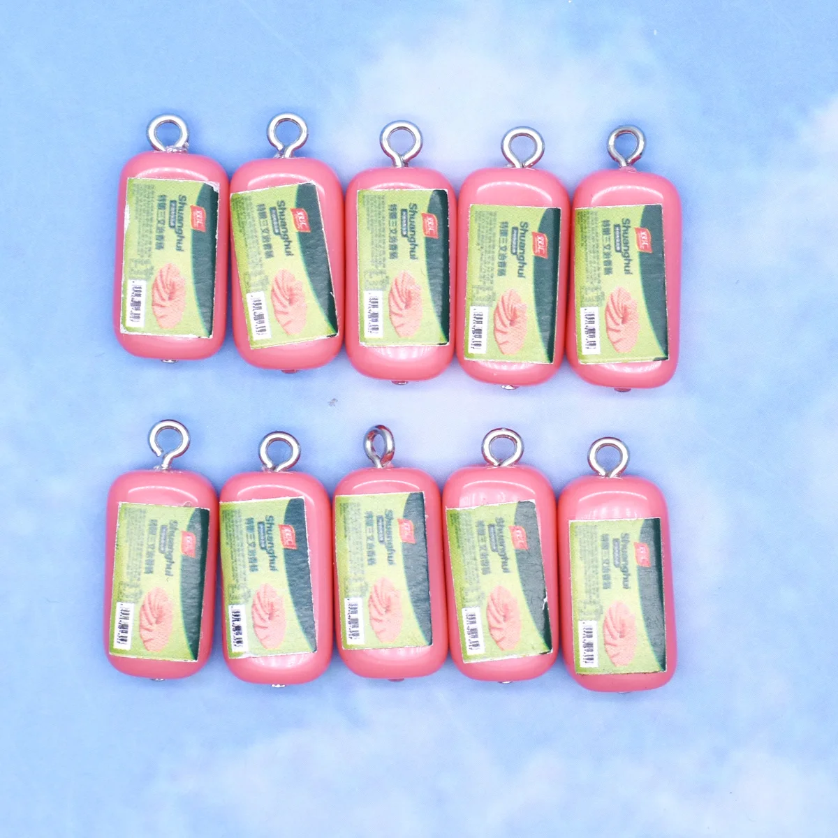 10pcs 10*25mm Simulated Luncheon Meat Ham Sausage Resin Accessories Pendants Handmade Jewelry DIY Earring Necklace Keychain
10pcs 10*25mm Simulated Luncheon Meat Ham Sausage Resin Accessories Pendants Handmade Jewelry DIY Earring Necklace Keychain