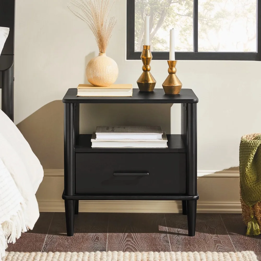 Transitional 1-Drawer Spindle-Leg Nightstand Night Stands Black Freight Free Bedside Cabinet Nightstands Furniture Table Tables
Transitional 1-Drawer Spindle-Leg Nightstand Night Stands Black Freight Free Bedside Cabinet Nightstands Furniture Table Tables