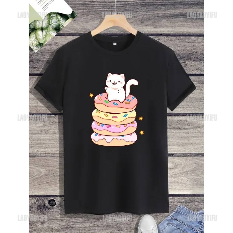 

Футболка в стиле Харадзюку, Классическая графическая рубашка в стиле унисекс, с креативным принтом гамбургера, фаст-фуда, пара новинок, креативная Повседневная футболка с круглым вырезом