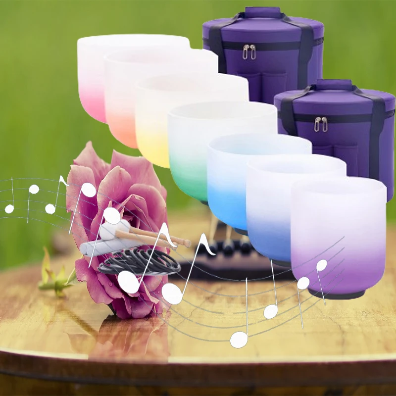 【New】KVKA 6-12 Inch Chakra Frosted Quartz Crystal Singing Bowl Set Half Color Gradient Design With Cases
【New】KVKA 6-12 Inch Chakra Frosted Quartz Crystal Singing Bowl Set Half Color Gradient Design With Cases
