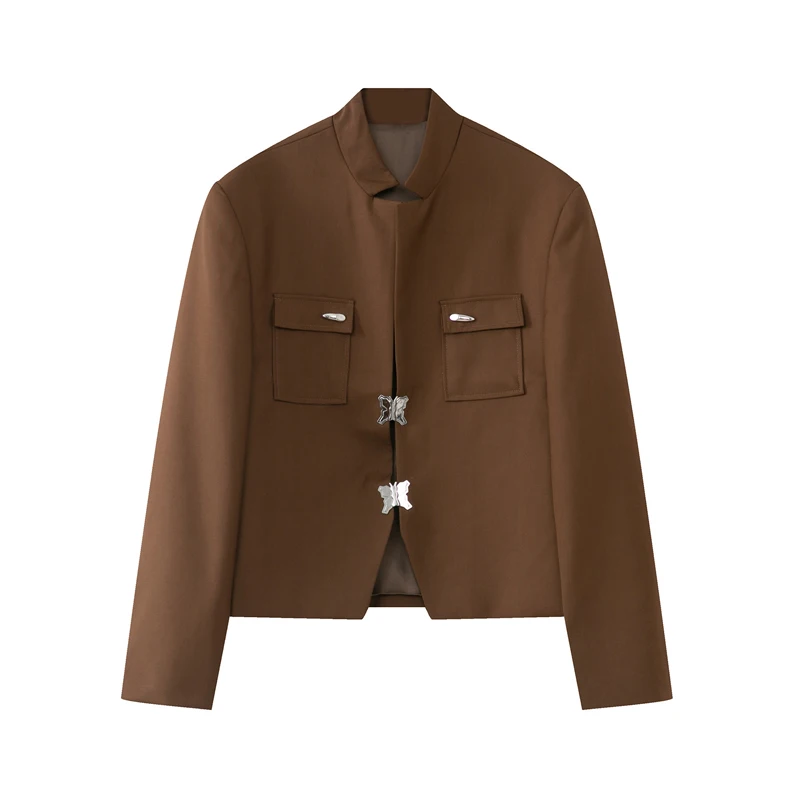 Men's Stand Collar Black Coffee Loose Casual Jacket Butterfly Shape Buttons Outwear
Men's Stand Collar Black Coffee Loose Casual Jacket Butterfly Shape Buttons Outwear