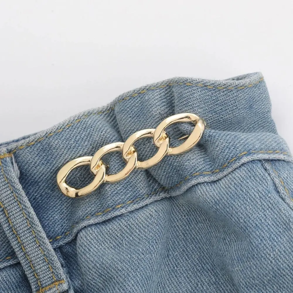 

Alloy Pants Button Tightener Adjustable Button Clasps Jean Fit Tighten Buckles Silver Waist Clip Jean Buttons for Loose Jeans