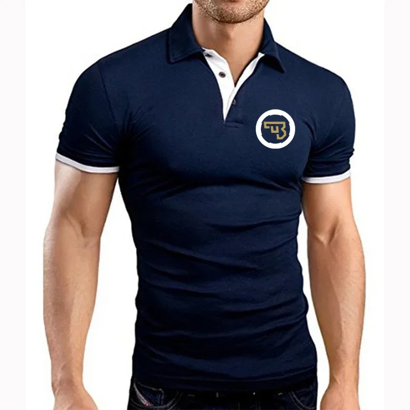 

Лето 2024, модные рубашки-поло с короткими рукавами и логотипом CZ, мужская новая дизайнерская Повседневная хлопковая дышащая рубашка с отворотом и принтом Ceska Zbrojovka