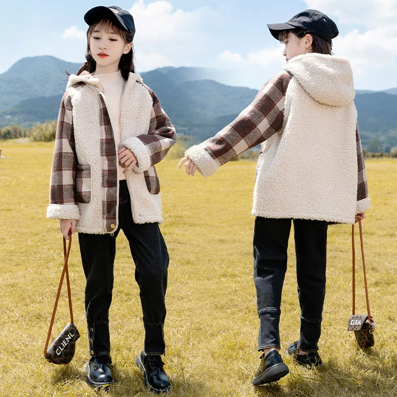 2023 Korean Winter Children Girl Thicken Jacket Elementary Girl Hooded Contrast Plaid Jacket School Girl Warm Hoodies Outwear
2023 Korean Winter Children Girl Thicken Jacket Elementary Girl Hooded Contrast Plaid Jacket School Girl Warm Hoodies Outwear