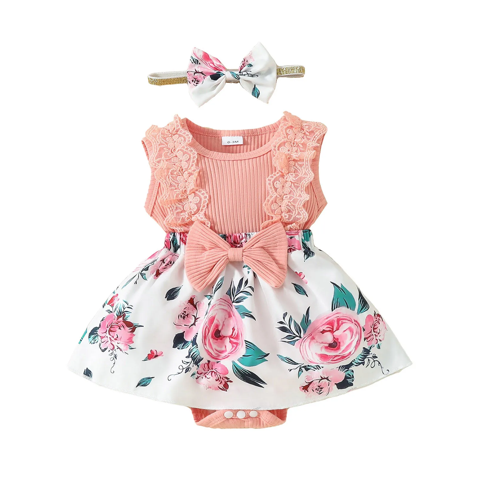 Infant Girls Sleeveless Ribbed Bowknot Romper Newborn Floral Prints Bodysuits Dress Headbands Outfits
Infant Girls Sleeveless Ribbed Bowknot Romper Newborn Floral Prints Bodysuits Dress Headbands Outfits