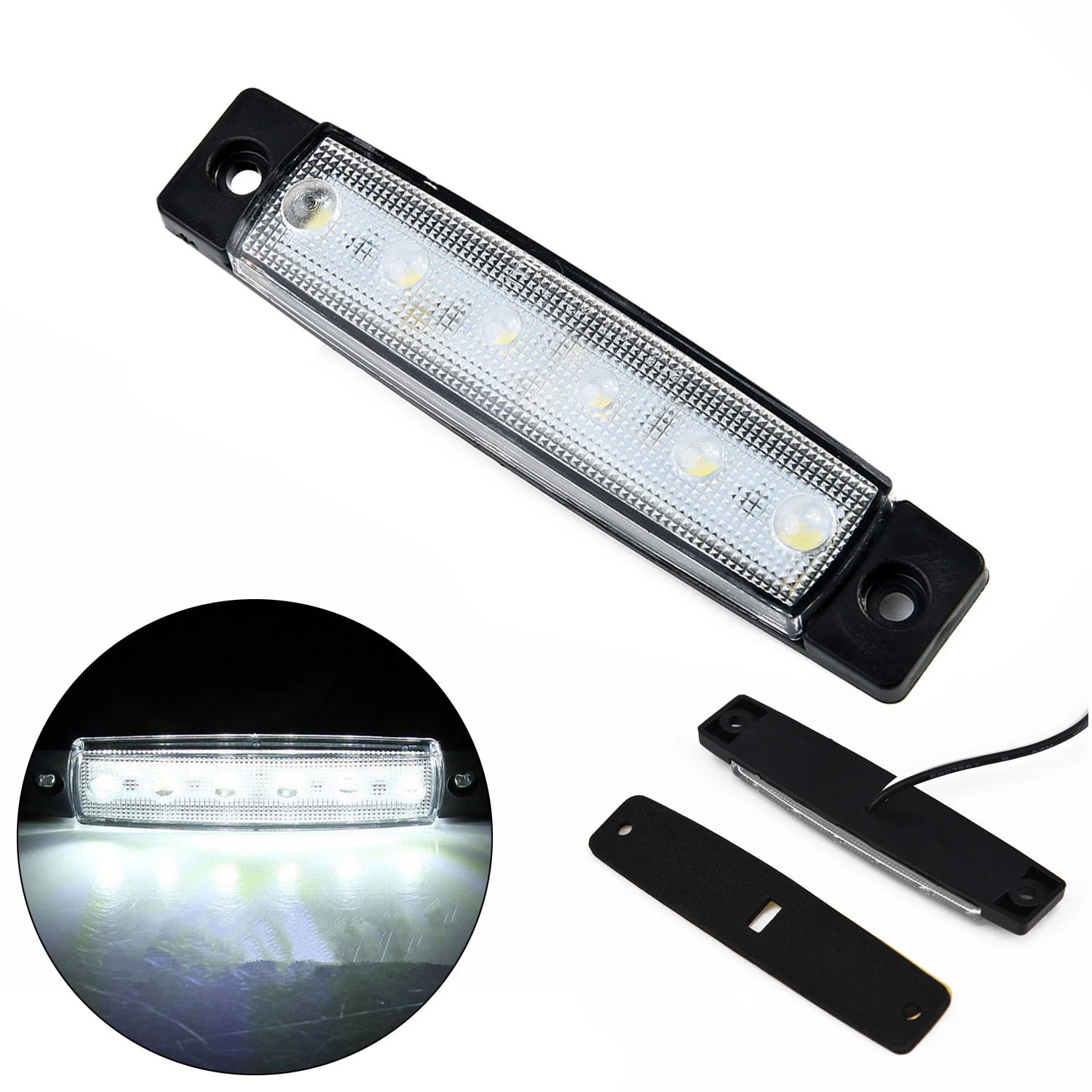 White 12V 6-LED Side/tail/Marker Light For Trailer, Truck, Boat, Lorry, BUS Indicator RV Lamp Car Signal Light Accessories
White 12V 6-LED Side/tail/Marker Light For Trailer, Truck, Boat, Lorry, BUS Indicator RV Lamp Car Signal Light Accessories
