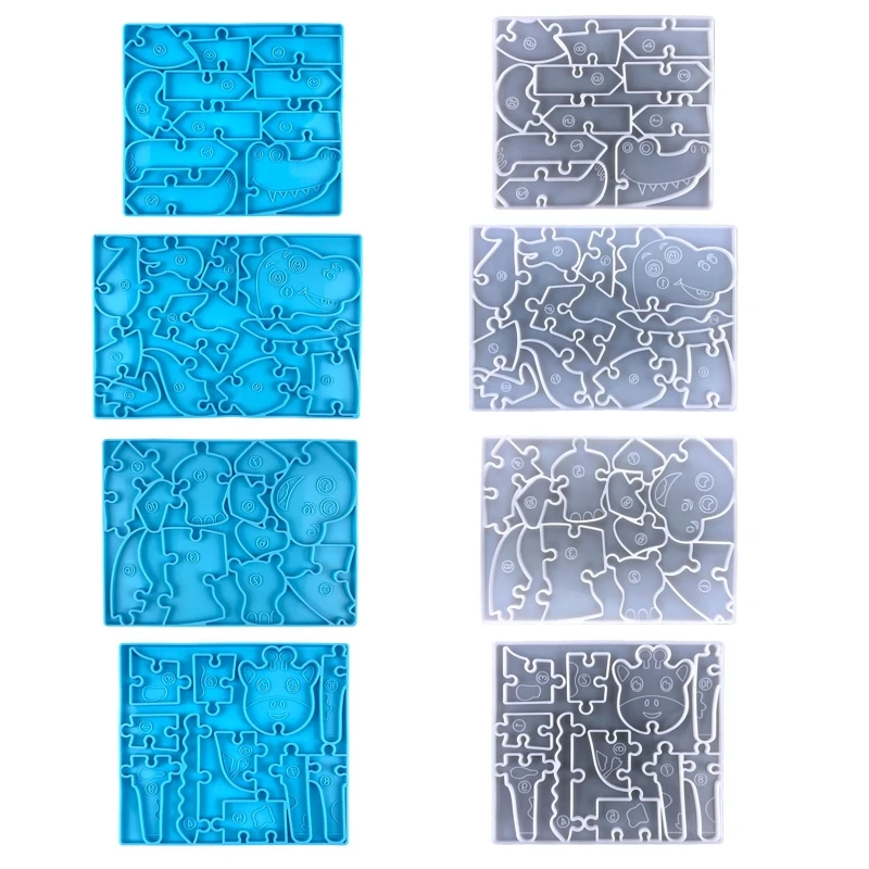 

Dinosaur Puzzle Silicone Mold Dinosaur Resin Epoxy Casting Molds for DIY Cake Decorating Tool Puzzle Game Making Mold