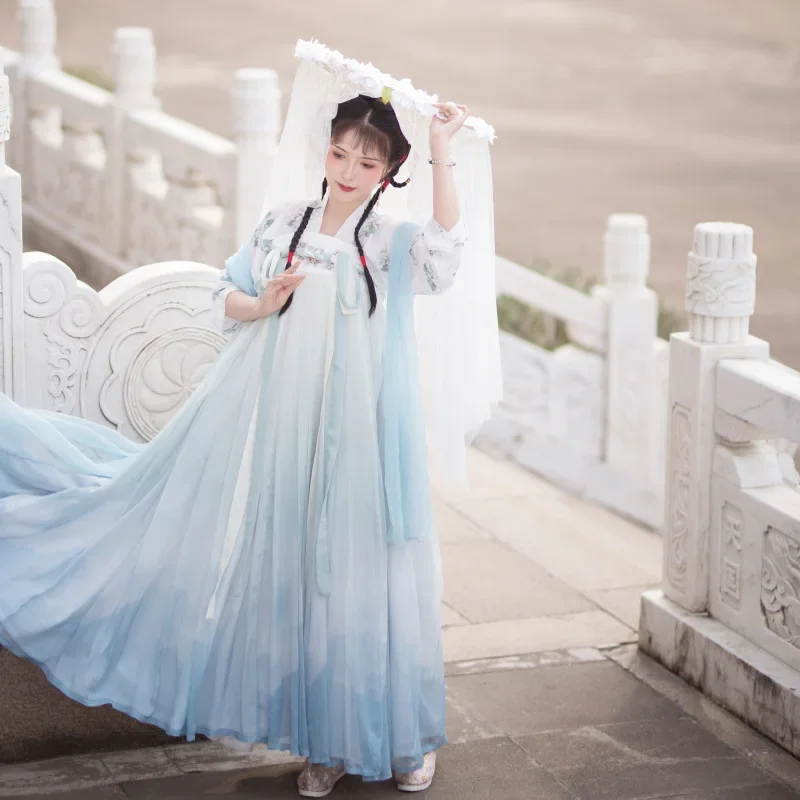 

Hanfu Dress Tang Dynasty Ancient Costume Women Folk Dance Clothing Chinese Traditional Fairy Princess Dresses Stage Performance