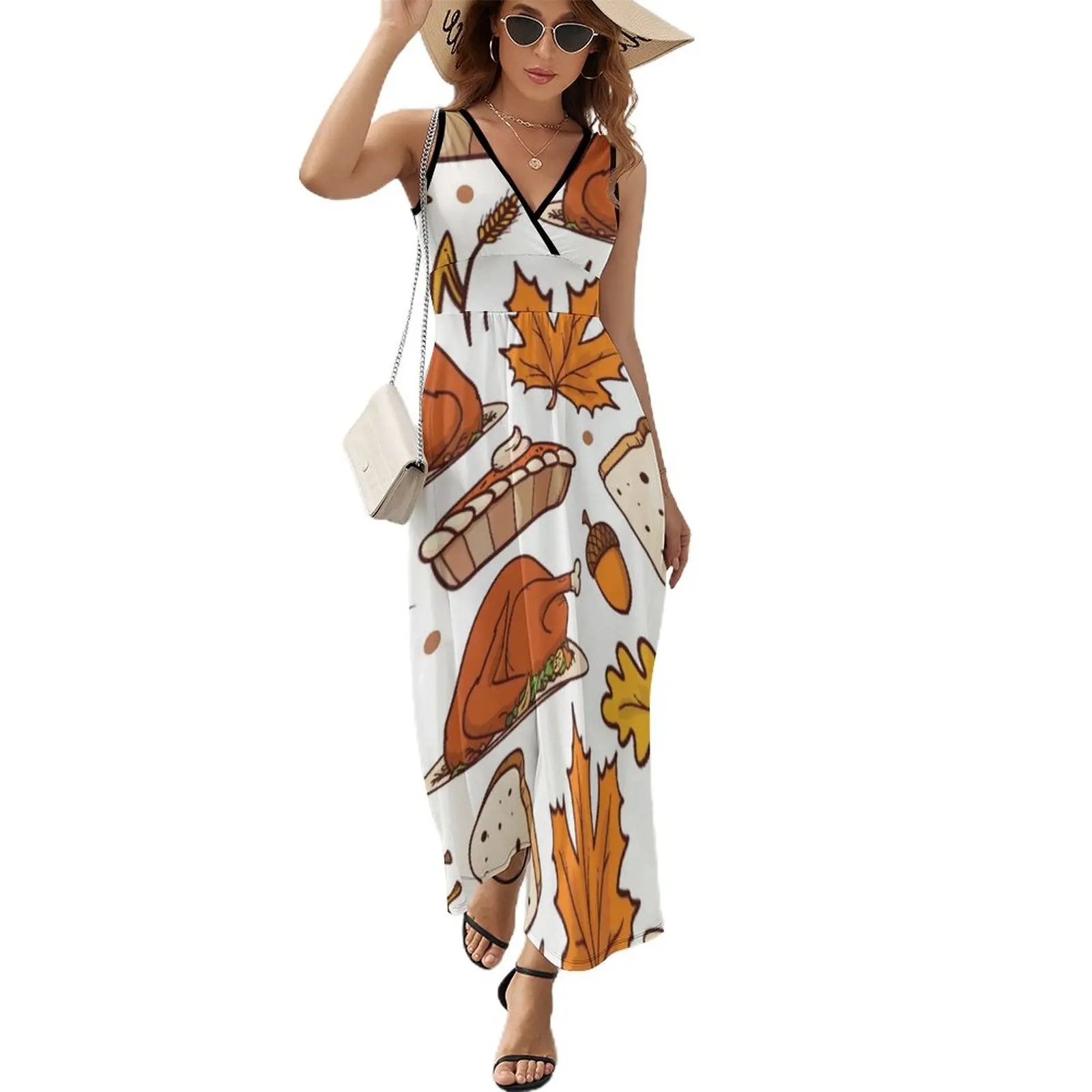 THANKSGIVING Sleeveless Dress Women's evening dress Dresses gala Dress woman Beachwear
THANKSGIVING Sleeveless Dress Women's evening dress Dresses gala Dress woman Beachwear