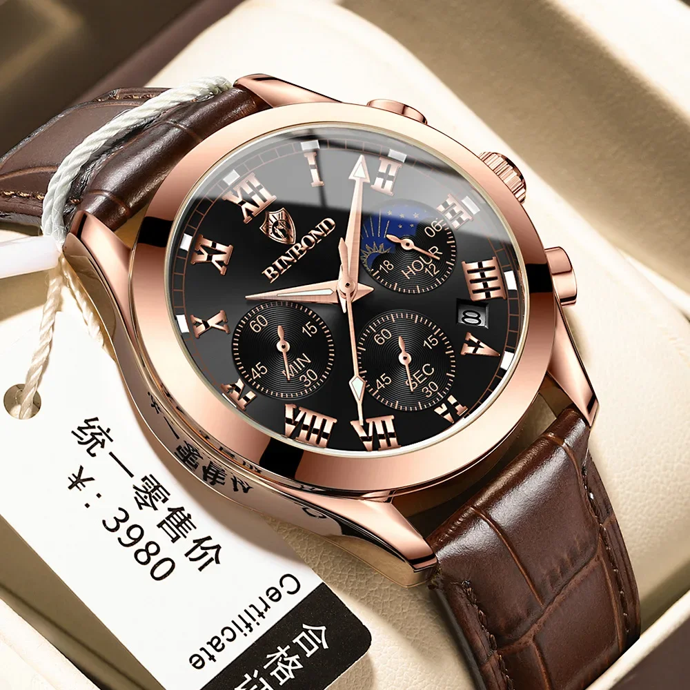 

BINBONG masculino watch men часы мужские Watch Wristband Men's Watch Quartz Watch Gift Winner Watch erkek kol saati 2023 NewB007