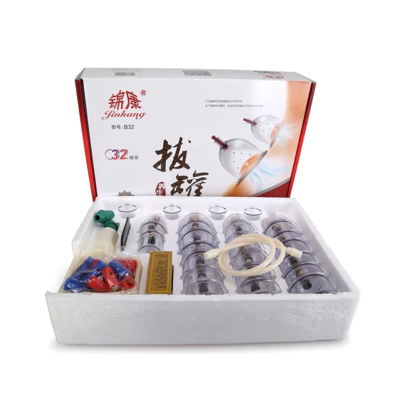 

Chinese Vacuum Cupping Kit Pull 32 Pieces Cans Cups Out A Vacuum Apparatus Therapy Relax Massagers Curve Suction Pumps