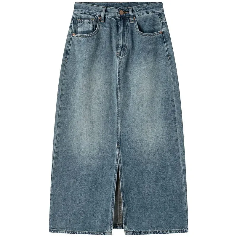 Vintage Women's skirt A-line Spring Autumn Ankle-length long skirts for women fashion 2023 High Waist Slim Slit Denim skirt Wash
Vintage Women's skirt A-line Spring Autumn Ankle-length long skirts for women fashion 2023 High Waist Slim Slit Denim skirt Wash