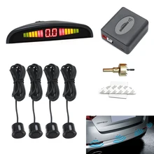 

Car Reversing Aid Auto Parktronic LED Parking Sensor With 4 Sensors Monitor Detector System Reverse Backup Car Parking Radar