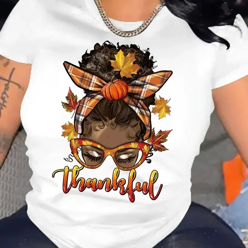 Cartoon & letter print crew neck t-shirt casual short sleeve top for Spring & Summer women's clothing
Cartoon & letter print crew neck t-shirt casual short sleeve top for Spring & Summer women's clothing