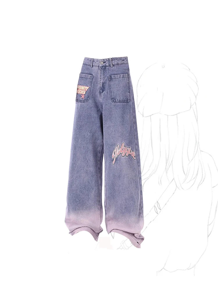 Women's Vintage Wide Leg Jeans 90s Fashion Aesthetic Gradient Denim Trousers Harajuku 2000s High Waist Baggy Jeans Pants Clothes
Women's Vintage Wide Leg Jeans 90s Fashion Aesthetic Gradient Denim Trousers Harajuku 2000s High Waist Baggy Jeans Pants Clothes