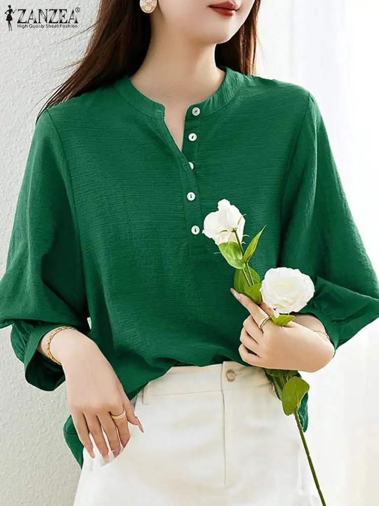 2023 ZANZEA Summer Fashion Puff Sleeve Blouse Woman O-Neck Solid Button Tops Female Casual Street Blusas Elegant OL Work Shirt
2023 ZANZEA Summer Fashion Puff Sleeve Blouse Woman O-Neck Solid Button Tops Female Casual Street Blusas Elegant OL Work Shirt