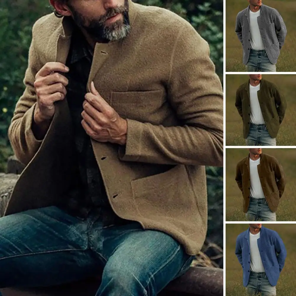 Jacket for Men Autumn Winter Solid Color Woolen Coat Lapel Long Sleeve Multi Pockets Single Breasted Warm Jacket Coat Streetwear
Jacket for Men Autumn Winter Solid Color Woolen Coat Lapel Long Sleeve Multi Pockets Single Breasted Warm Jacket Coat Streetwear
