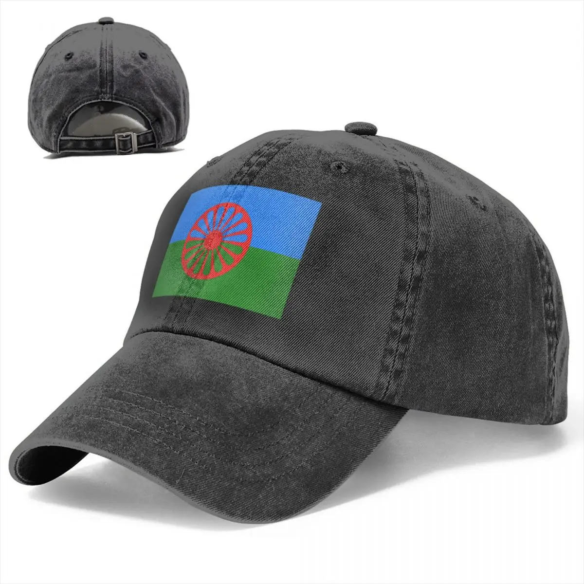 

Flag Of The Romani People Baseball Cap Flag Art Stylish Men Women Washed Trucker Hat Hot Logo Gym Baseball Caps Birthday Gift