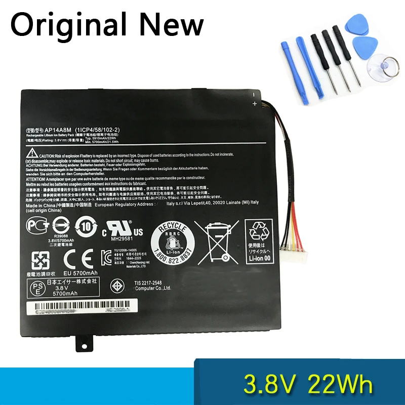 NEW Original AP14A8M AP14A4M Laptop Battery For Acer Iconia Tab 10 A3-A20 A3-A20FHD SW5-011 SW5-012 3.8V 22W Batteries
NEW Original AP14A8M AP14A4M Laptop Battery For Acer Iconia Tab 10 A3-A20 A3-A20FHD SW5-011 SW5-012 3.8V 22W Batteries