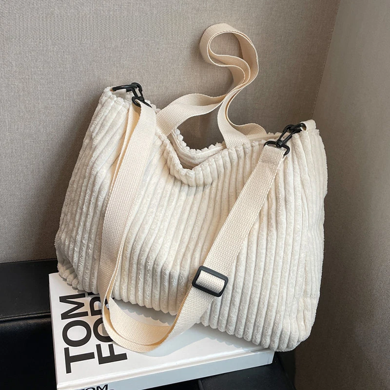Shoulder Women Solid Corduroy Bag Vintage Zipper For Side Shopping Large Bags Winter Soft Handbags Shopper Totes
Shoulder Women Solid Corduroy Bag Vintage Zipper For Side Shopping Large Bags Winter Soft Handbags Shopper Totes